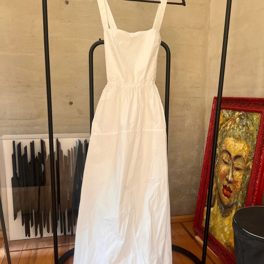 HELSA White Poplin Maxi Dress - Picture 3 of 7